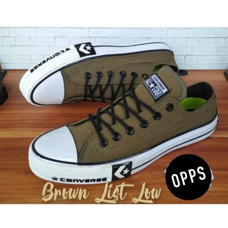 Sepatu Sneakers flash casual pria wanita Converse All Star CT Brown full motif