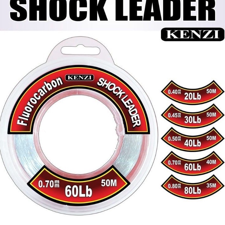 Terlaku. Senar Leader SHOCKLEADER 100%FLUOROCARBON KENZI UK.20lb,30lb,40lb,50lb,60lb.