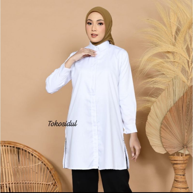 Tunik santri putri/Tunik warna putih/Tunik toyobo premium/baju tunik wanita/kemeja tunik