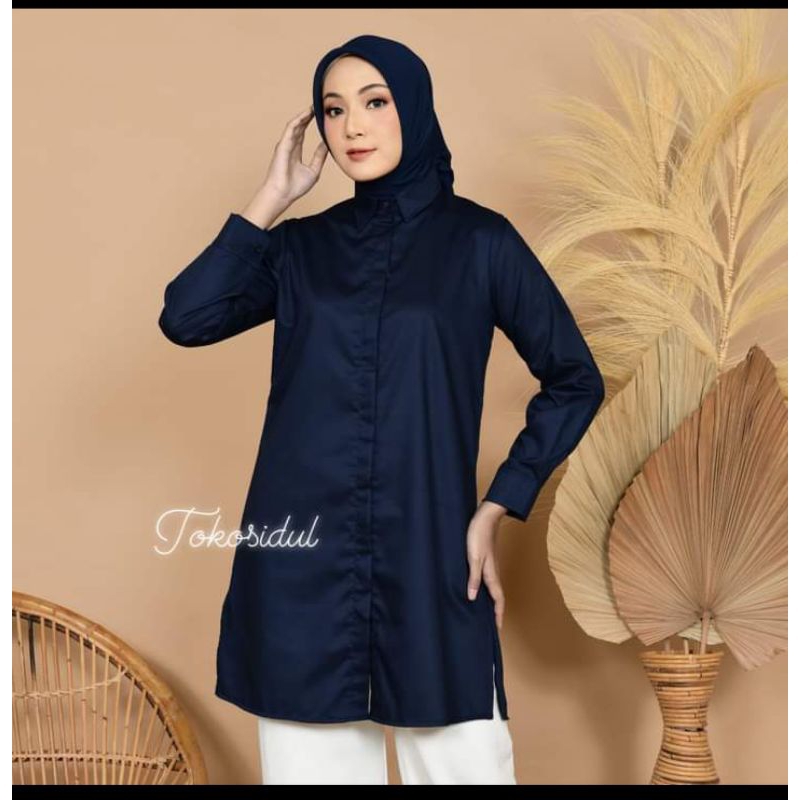 Promo Tunik Santri Putri/Tunik Warna Putih/Tunik Toyobo Premium/Baju Tunik Wanita/Kemeja Tunik