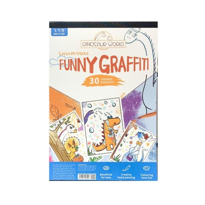 

Funny Graffiti 30 Themed Doodles Giant Coloring Book Dinosaur World