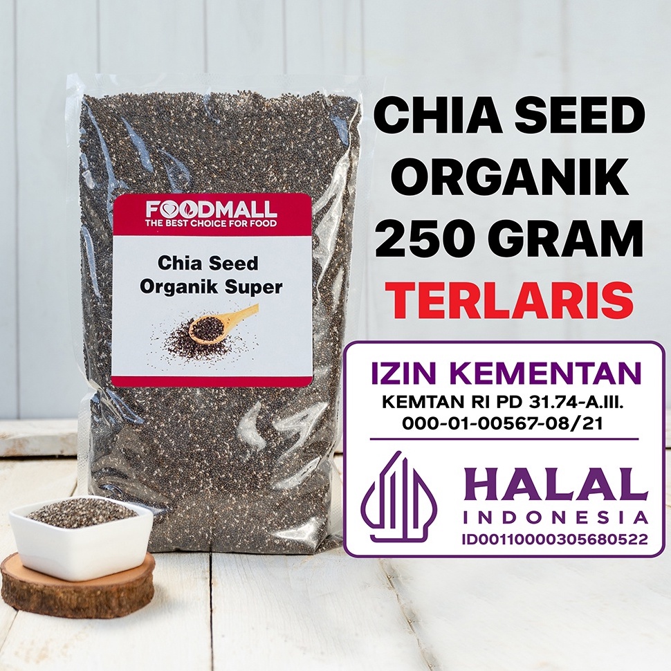 

B44ru Organic Chia Seed 250 GRAM / Organik HALAL SALE now