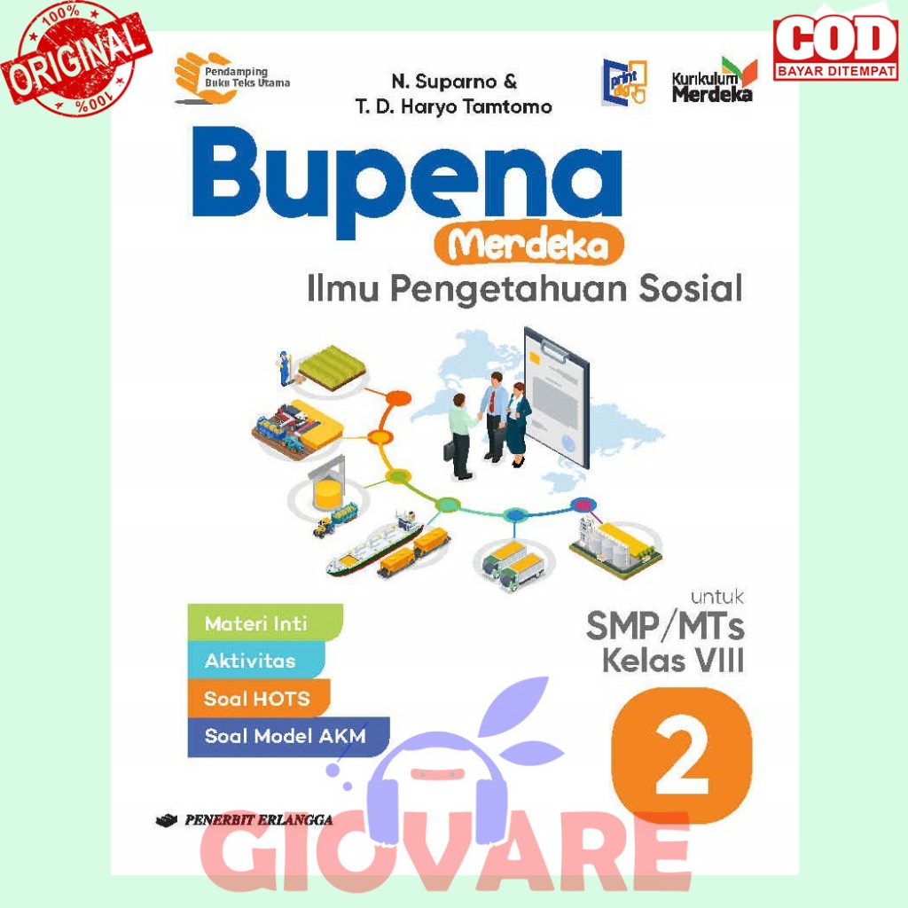 BUPENA IPS KELAS 8 ERLANGGA KURIKULUM MERDEKA | BUPENA MERDEKA IPS SMP/MTS KLS.8/KM ORIGINAL