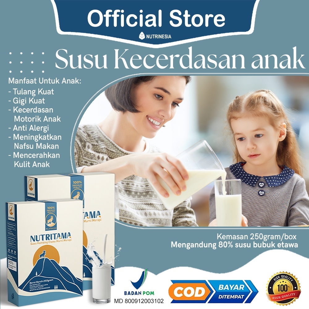 

Susu Nutritama | Susu Kecerdasan anak | Susu Etawa anak | Susu Etawakid | Susu NUTRITAMA bukan Etawaku