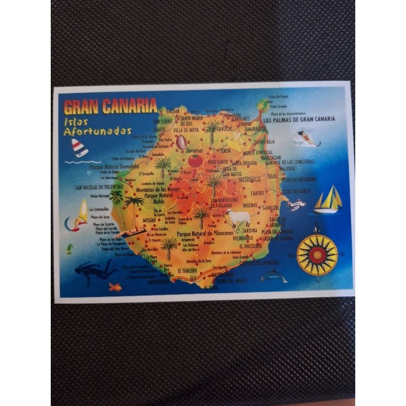 

kartu pos peta spanyol/spain map postcard