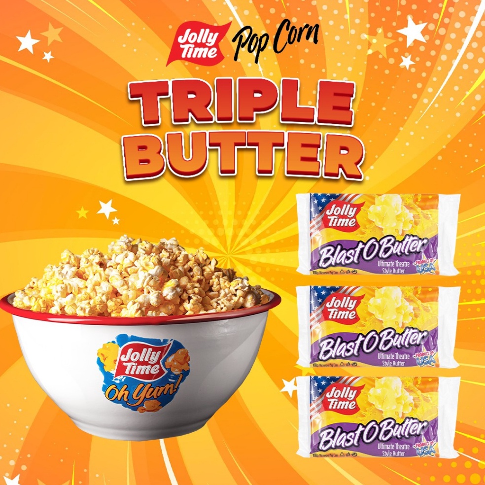 

Sup3r Pr0m0 Jolly Time - Paket Triple Butter (3BOB) - Mircowave Popcorn -Live Keluaran Terbaru