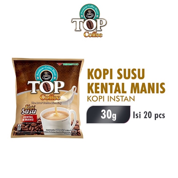 

[♢P82<] Top Coffee Kopi Susu Kental Manis 3 In 1 Pack 30 gr isi 20 pcs Must Buy