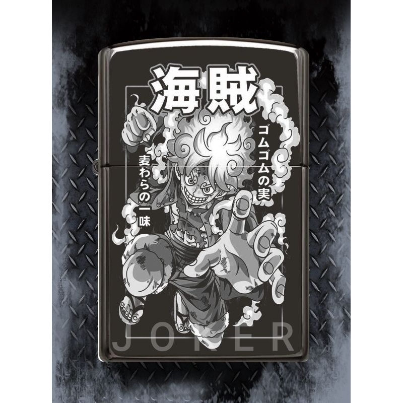 Korek api Zippo Black Ice Grafir laser Motif ONE PIECE LUFFY GEAR 5 - ALL STYLE