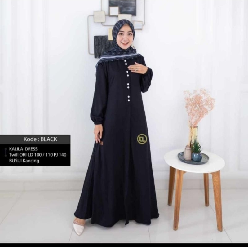 READY GAMIS ELZHAF POLOS HITAM TWILL ORI PREMIUM MURAH