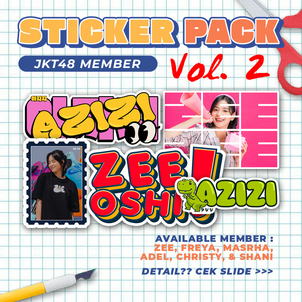 

[ ISI 5 ] STICKER PACK ZEE FREYA JKT48 PREMIUM MENGKILAP TAHAN AIR / STICKER TUMBLER LAPTOP MOTOR GITAR / STIKER