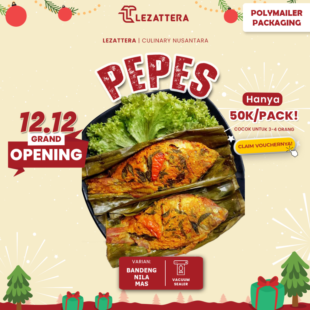 

Pepes Ikan Nila/Mas/Bandeng Frozen Siap Saji - Lezattera