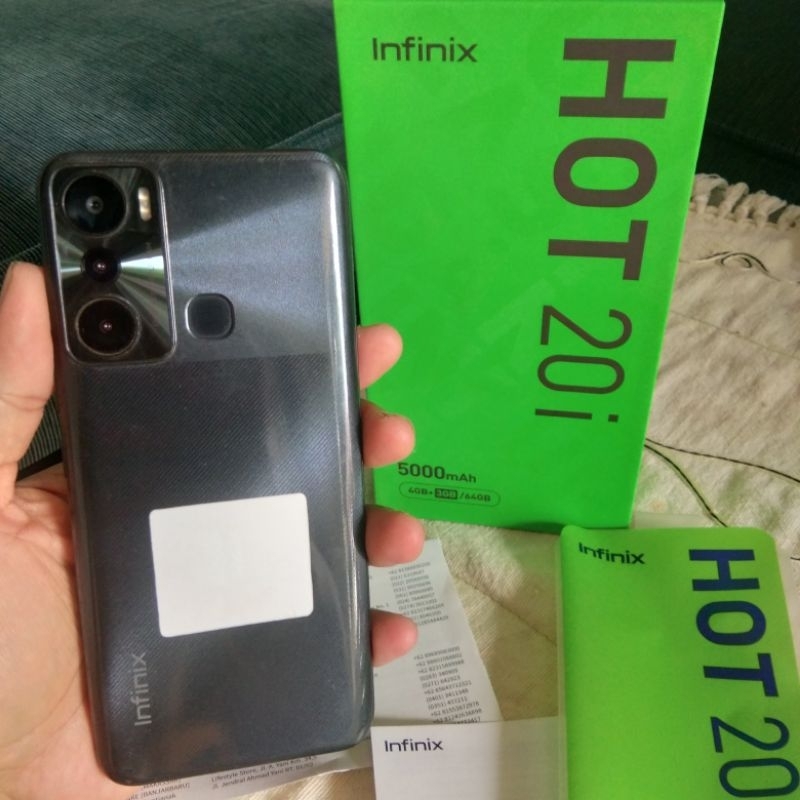 Hp Infinix Hot20i Ram 4+3gb /64gb Handphone Second Bekas Original fullset