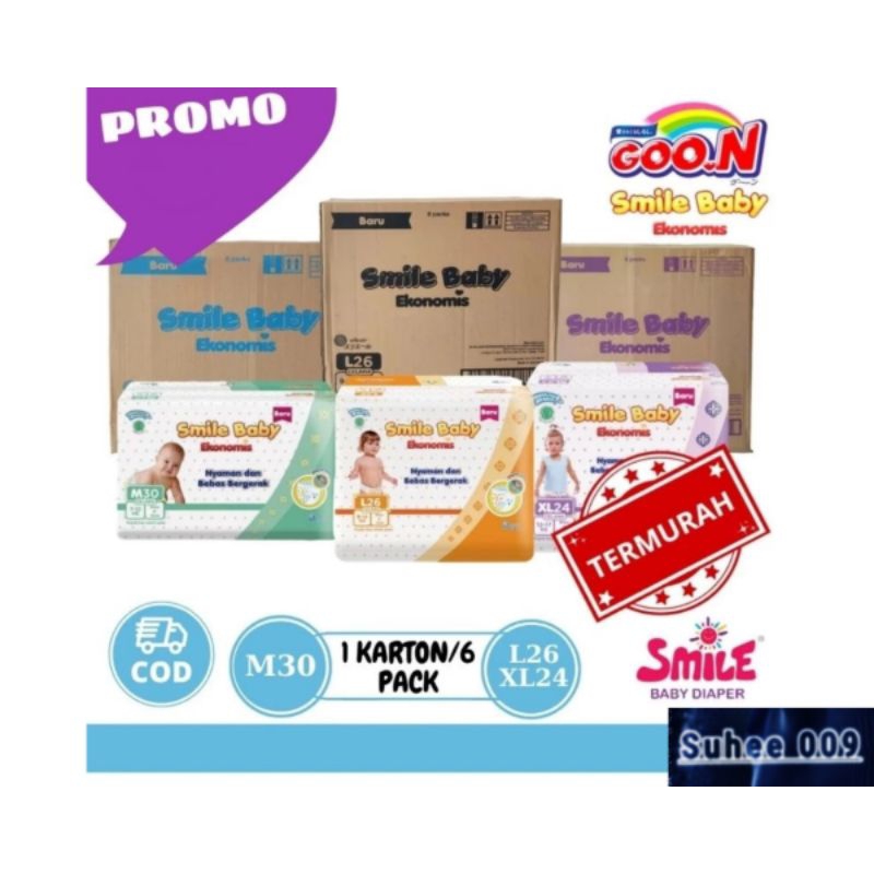MURAH GOON Smile Baby Ekonomis 1Karton isi 6bag M30 L26 XL24