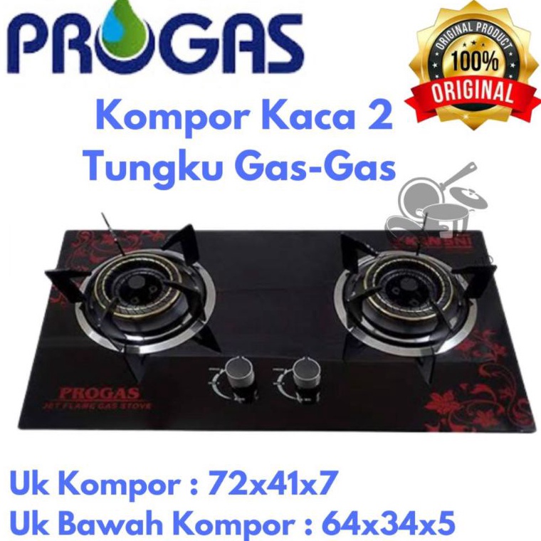 Paling Disukai.. Kompor Tanam PROGAS 2 Tungku MIX BARA/Kompor Tanam PROGAS 2 Tungku GAS GAS SNI