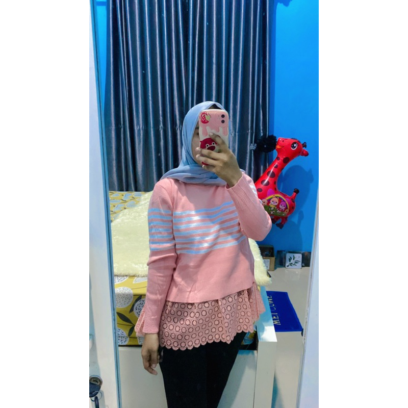 Zara Women//rajut mix brokat bawahan