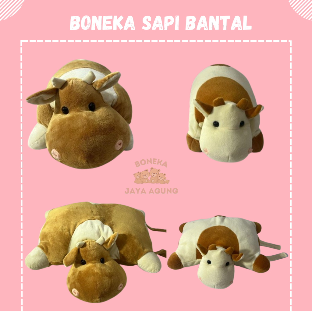 Boneka Bantal Sapi 35 Cm & 45 Cm Lucu