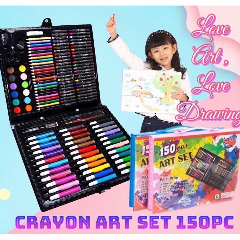 

[⁂V43<] Crayon Set 150pcs Pensil Warna Gambar / Alat Tulis & Lukis Melukis ATK Dijamin Ori