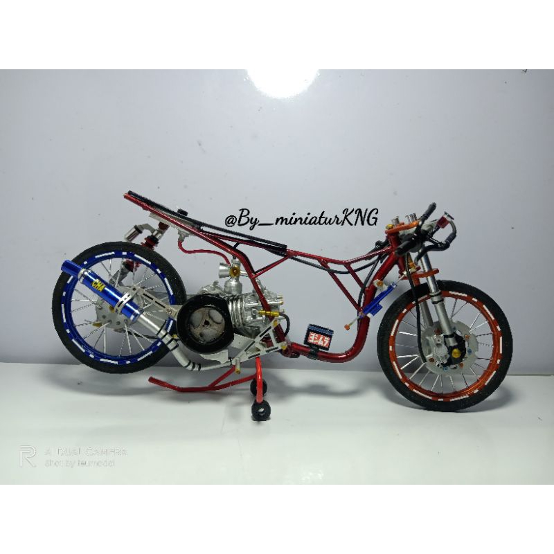 MINIATUR MOTOR DRAG MIO 150CC SKALA 1:12 HANDMADE