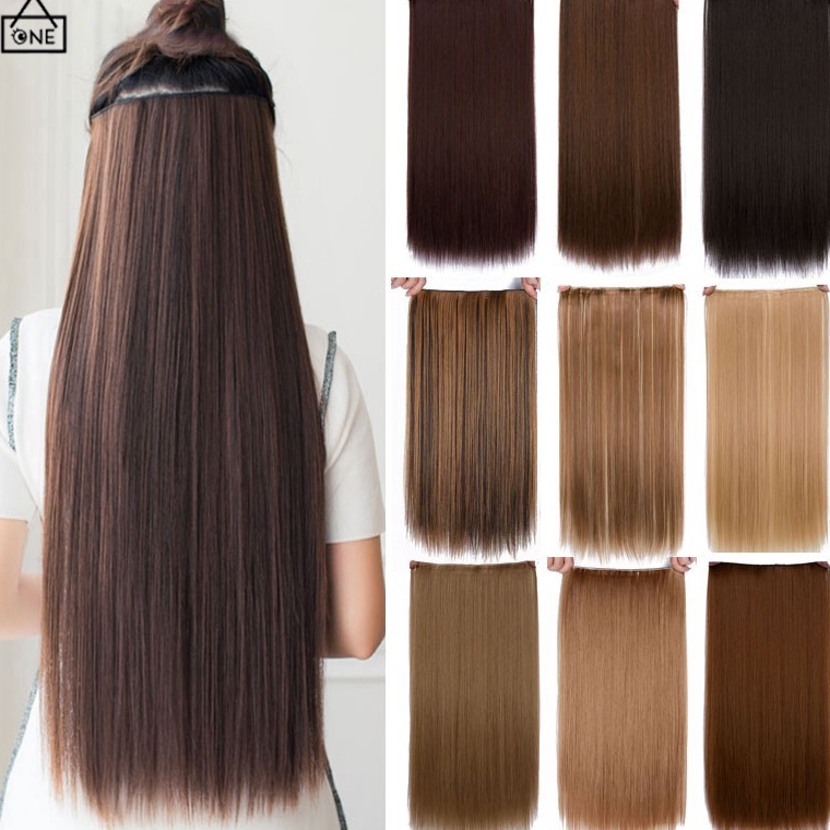 Murah Meriah.. COD❤️Wig Rambut Wanita Ikat Hair Extension Hairclip Korea lima klip rambut lurus panj