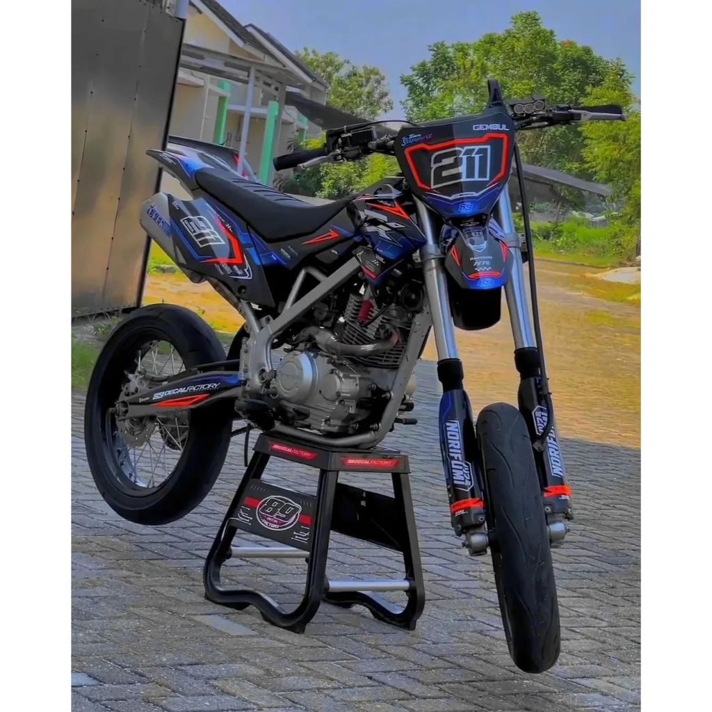 DECAL DTRACKER HITAM BIRU DESAIN TERBARU BEBAS CUSTOM DESAIN