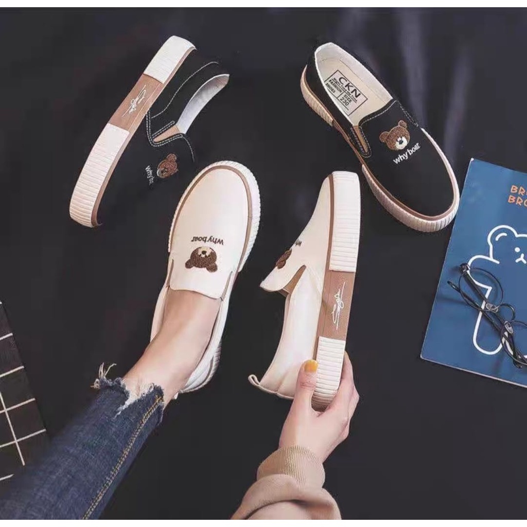 Sepatu Wanita Slip On selop Kekinian BEAR - sepatu selop wanita