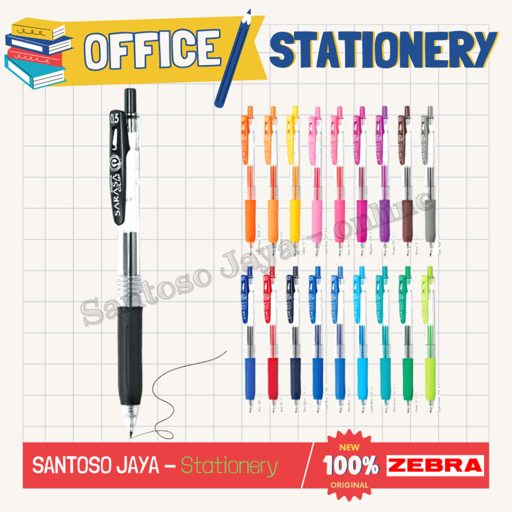 

Bolpen - Pulpen ZEBRA SARASA Color Gel - Ballpoint SARASA Clip 0.5 mm