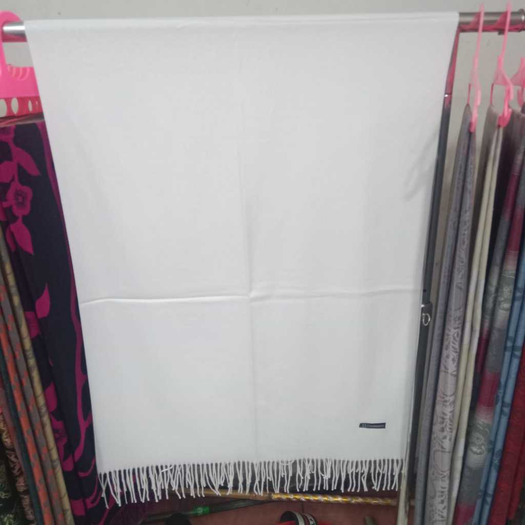 PUTIH POLOS PASMINA//SYAL MOTIF POLOS//SELENDANG PUTIH WANITA
