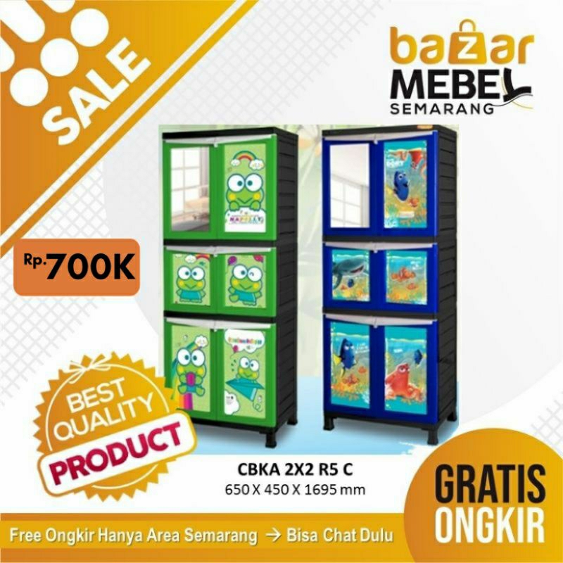 lemari plastik napolly murah karakter keropi cbka 2x2 r5 c Toko Bms