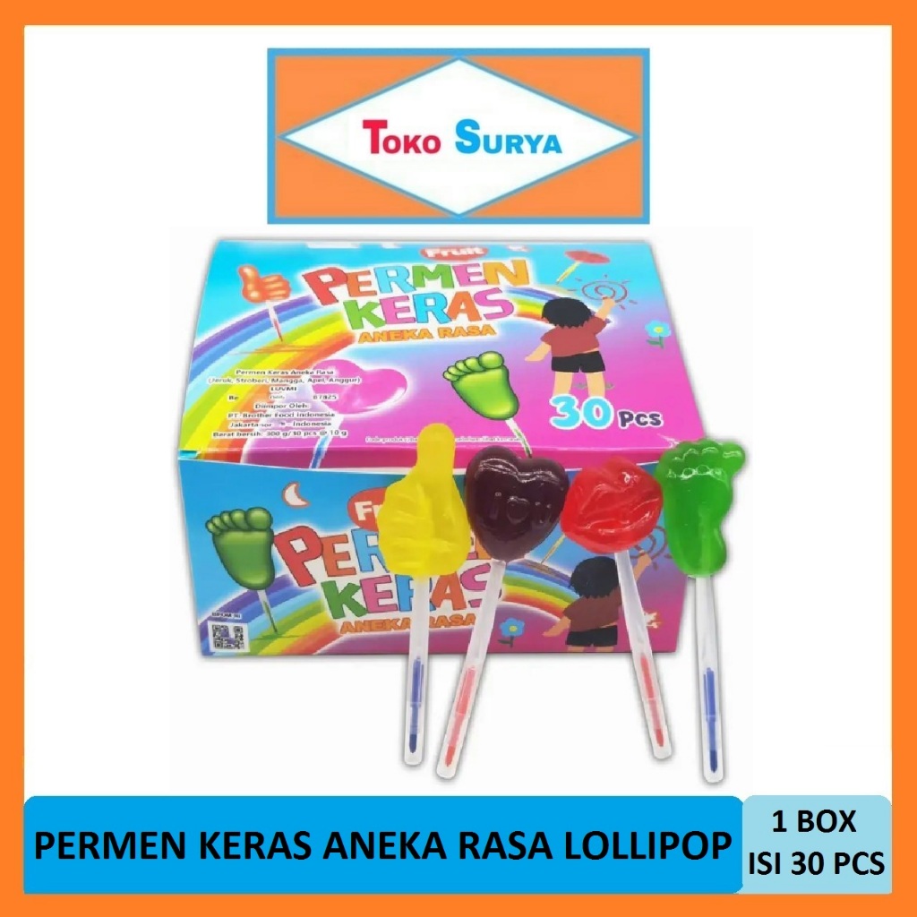 

Permen Keras Aneka Rasa Lollipop Fruit Luvmi 30 Pcs x 10 Gr