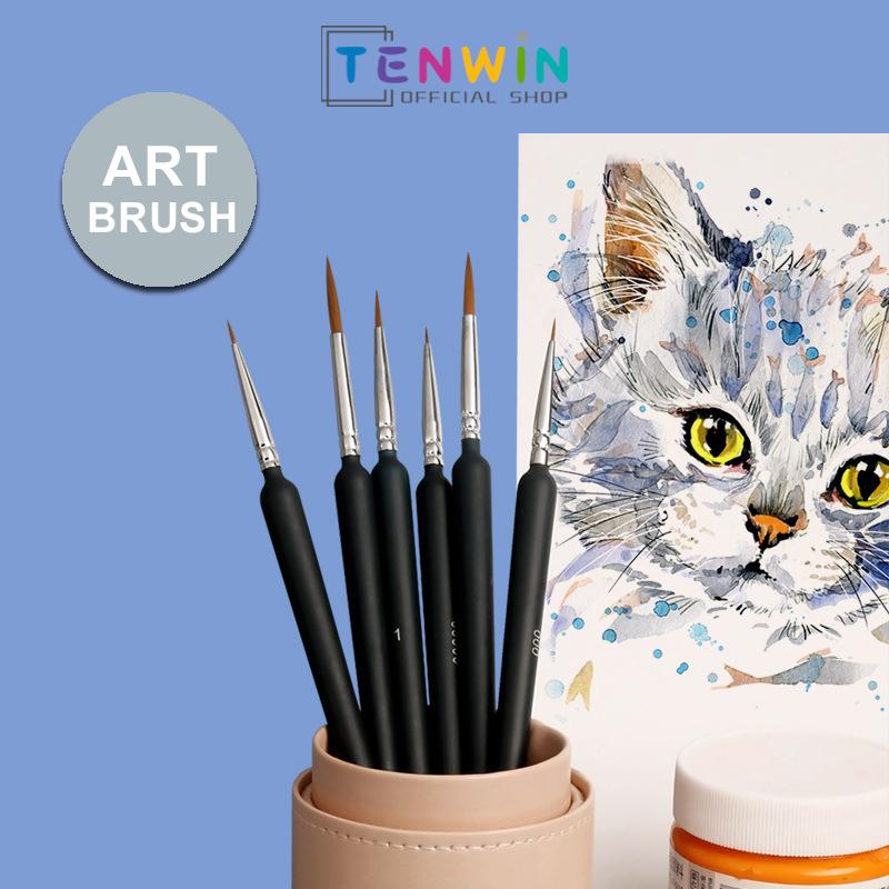 

Kuas Lukis Cat Air Bulu Serigala Profesional / Professional Pen-Type Round Watercolour Wolf Hair / Bristles Painting-Tenwin