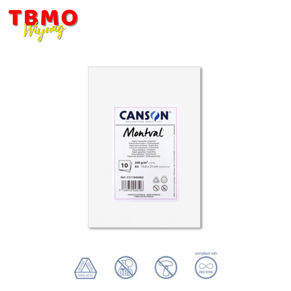 

TBMO Kertas Cat Air CANSON Montval 200gr A5 10 Sheets C31184S0002