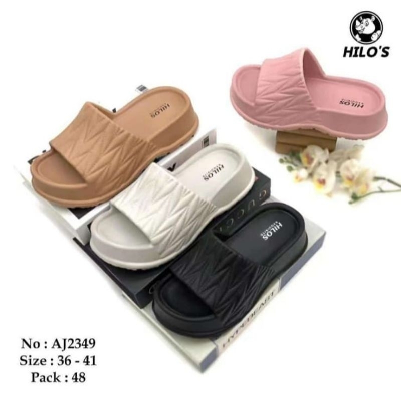 Wedges Kokop / Sendal / Sandal Wanita Dewasa / Perempuan / Cewek Cewek Terbaru Fresha Gesper Kotak