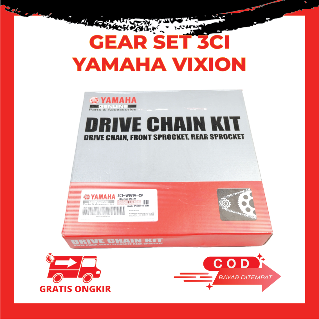 Gear Rantai Set Vixion Old Original 3C1 - Gir SET Vixion OLD Vixion Lama ORI Kode 3CI