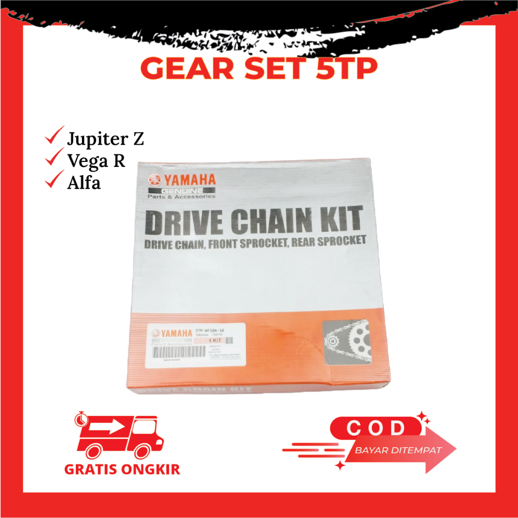 Rantai Gear Set Yamaha Motor Jupiter Z Vega R Lama ALFA - Gir Set Jupiter Z Kode 5TP