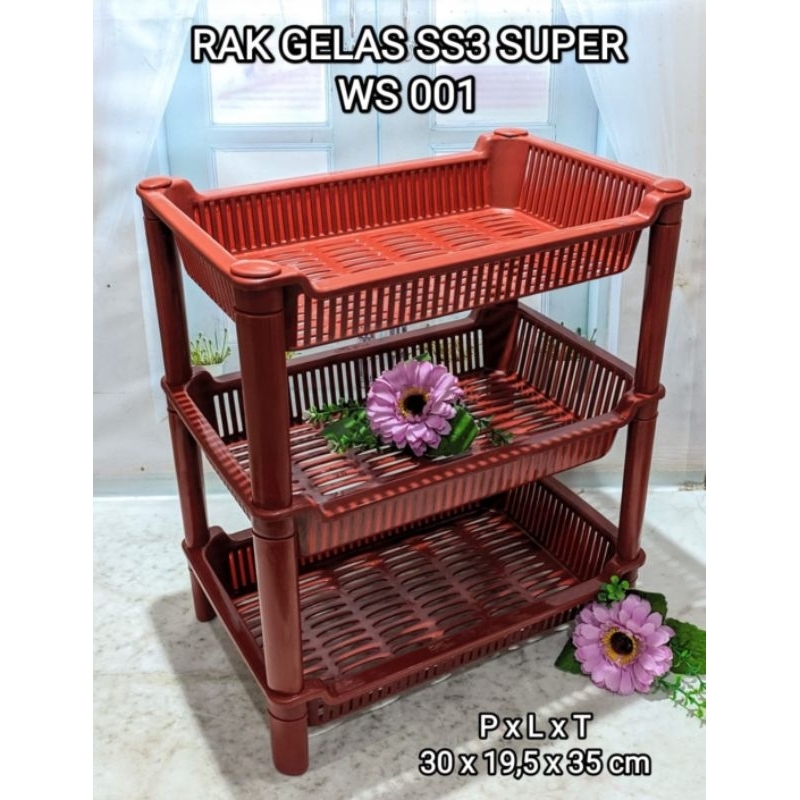 Rak Gelas Plastik 3 Susun