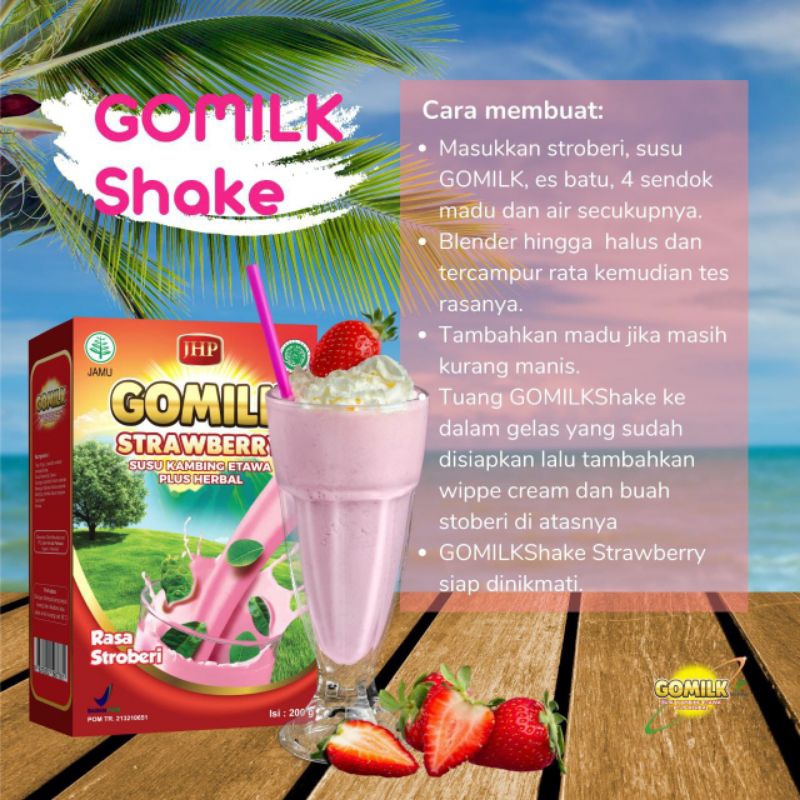 

Gomilk strawbery susu kambing etawa plus herbal