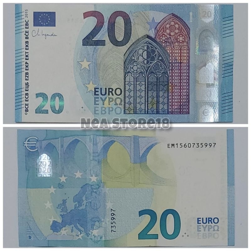 Souvenir Hadiah Uang Kuno Eropa 20 Euro