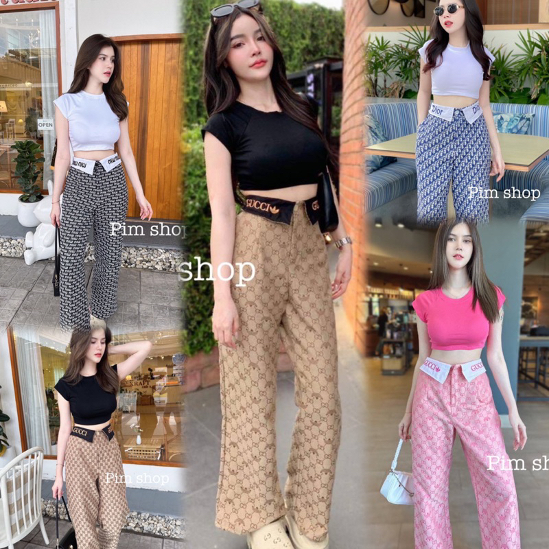 SETELAN CROP TOP CELANA PANJANG IMPORT BKK