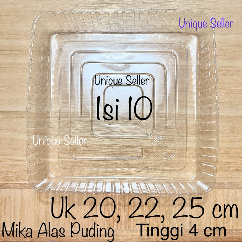 [Isi10] Mika Alas Puding KOTAK 20x20 22x22 25x25 cm / Mika Alas Tatakan Kue Puding Bolu KOTAK 20x20c