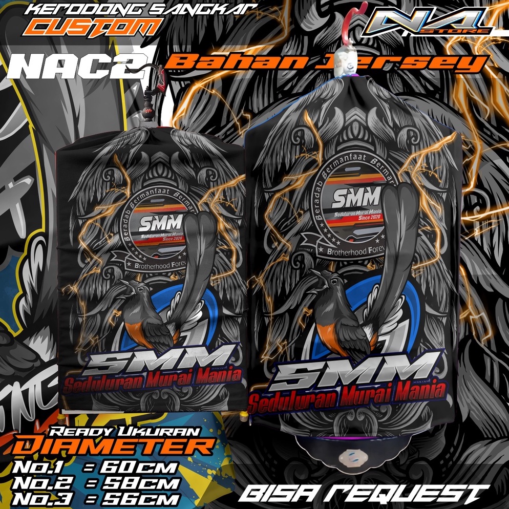 [❃B63&] Kerodong Sangkar Kotak dan Bulat SMM MURAI MANIA Desain Keren Bisa Request - NA STORE [230]