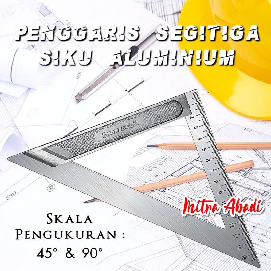 

69 Penggaris Segitiga Siku Aluminium Stainless Triangle Ruler MULTIFUNGSI ahqnh