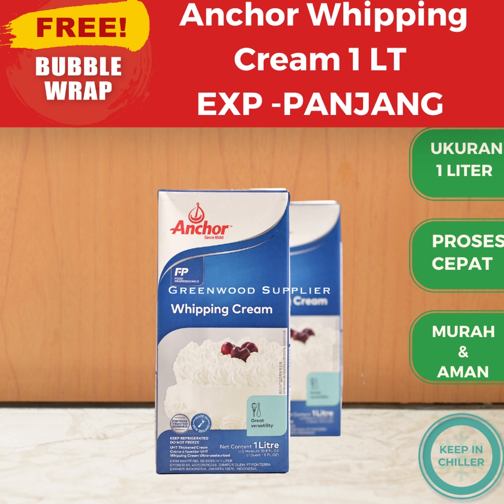 

T3rbaru Anchor Whipping Cream / Whip Cream / Anchor Whip Cream - 1LT Segera Beli