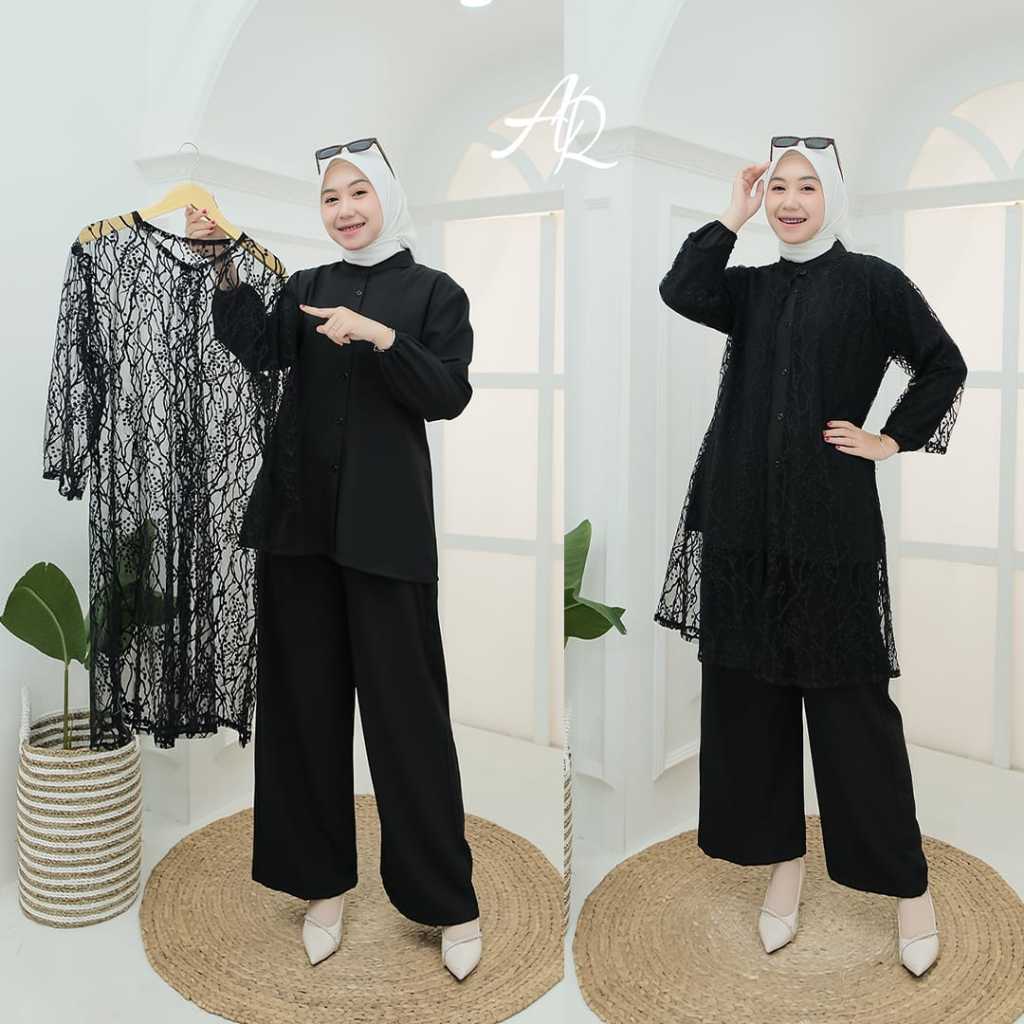 SETCEL BRUKAT ALLENZA ORI AR SETELAN KERJA brokat ootd kondangan lebaran ramadhan bridesmaid FIDELYA