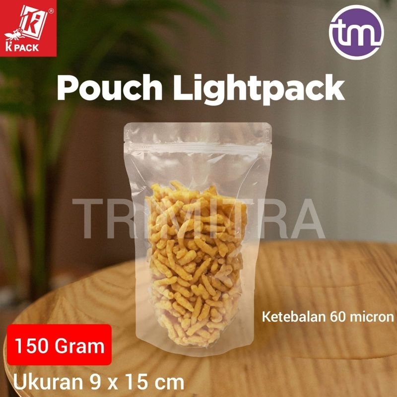 Plastik Kemasan 915 Snack Standing Pouch Bening Klip Zipper 100 gram