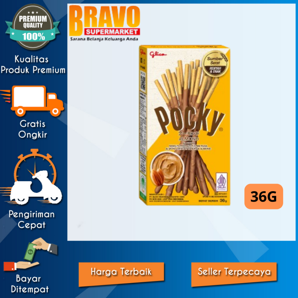 

Bravo Supermarket Tulungagung - Glico Pocky Almond Biscuit Stick 36g