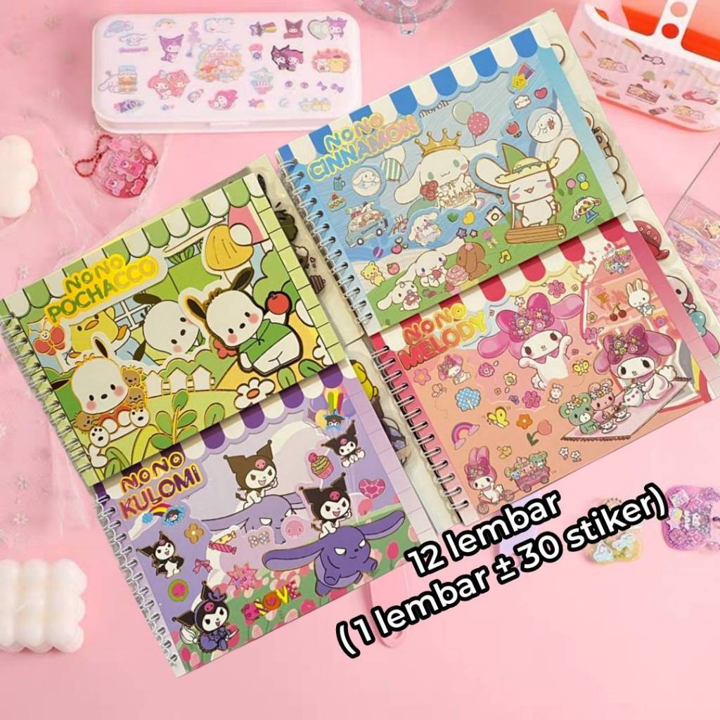 

Stiker Buku Sanrio Isi 12 Lembar Karakter Lucu Sticker NoteBook / DIY BUKU STIKER BUKU WASHI KARAKTER 2D MELODY KULOMI CINNAMON