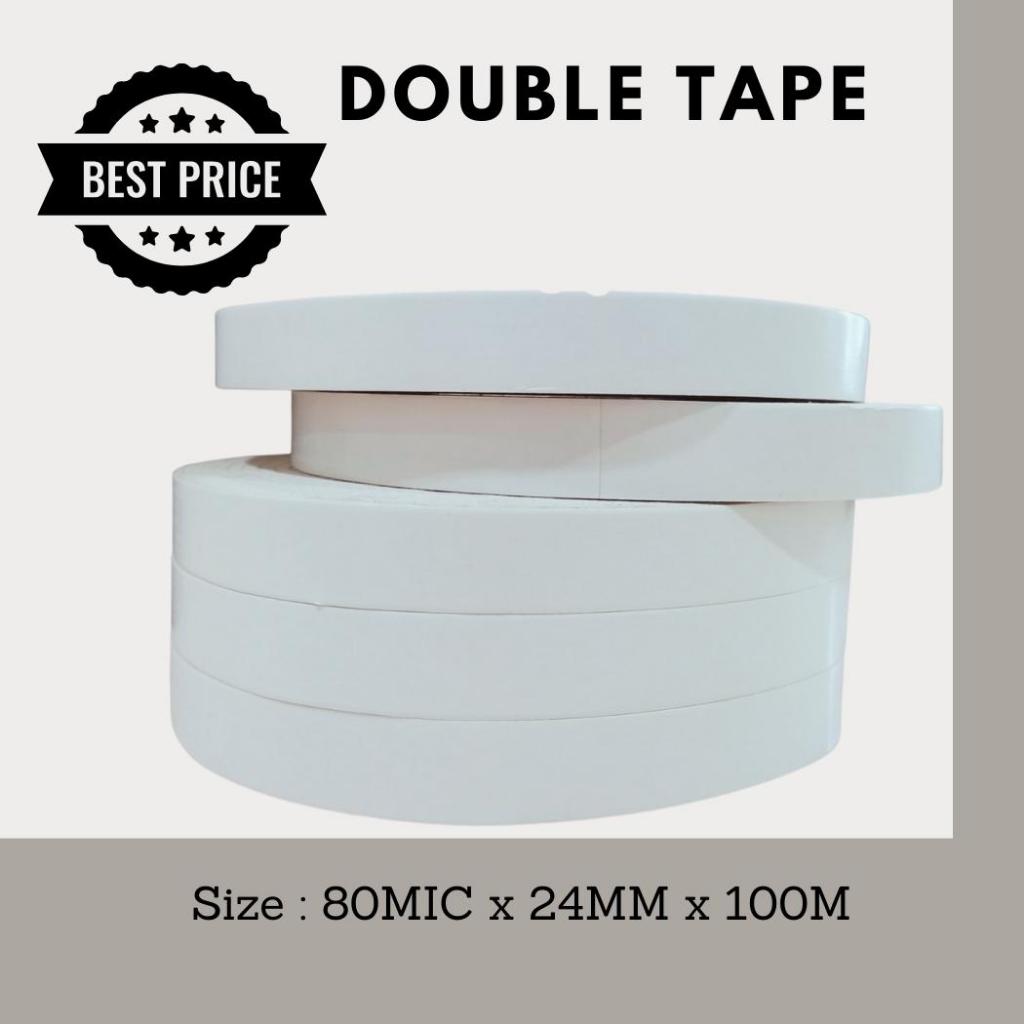 

[TERMURAH] Double tape/Double Solvent Tape White isi 3 pcs multifungsi, double tape bening, perekat untuk semua kebutuhan sehari-hari ukuran 24MM X 100M