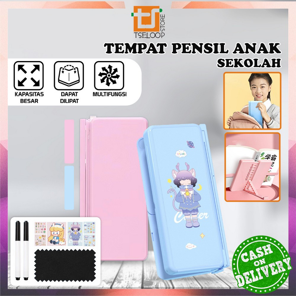 

OFM-A73 Tempat Pensil 2IN1 Multifungsi dengan Tatakan Buku dan Papan Tulis Praktis / Kotak Pensil Lipat Tempat Penyimpanan Alat Tulis Anak Sekolah / Pencil Case Book Holder Import