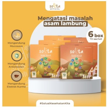 

SOLITA BUNDLE 6 Box Minuman Serbuk Umbi Garut Isi 12 Sachet 3 Box Rasa Cokelat+3 Box Rasa Thai Tea untuk Atasi Asam Lambung
