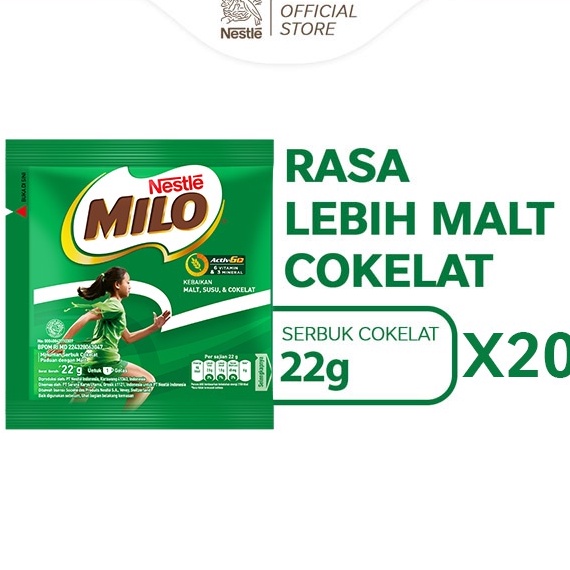 

Diskon➴ Milo Activ-Go Sachet 22gr - 10 Pcs x 2 65